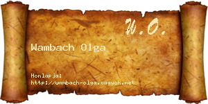 Wambach Olga névjegykártya